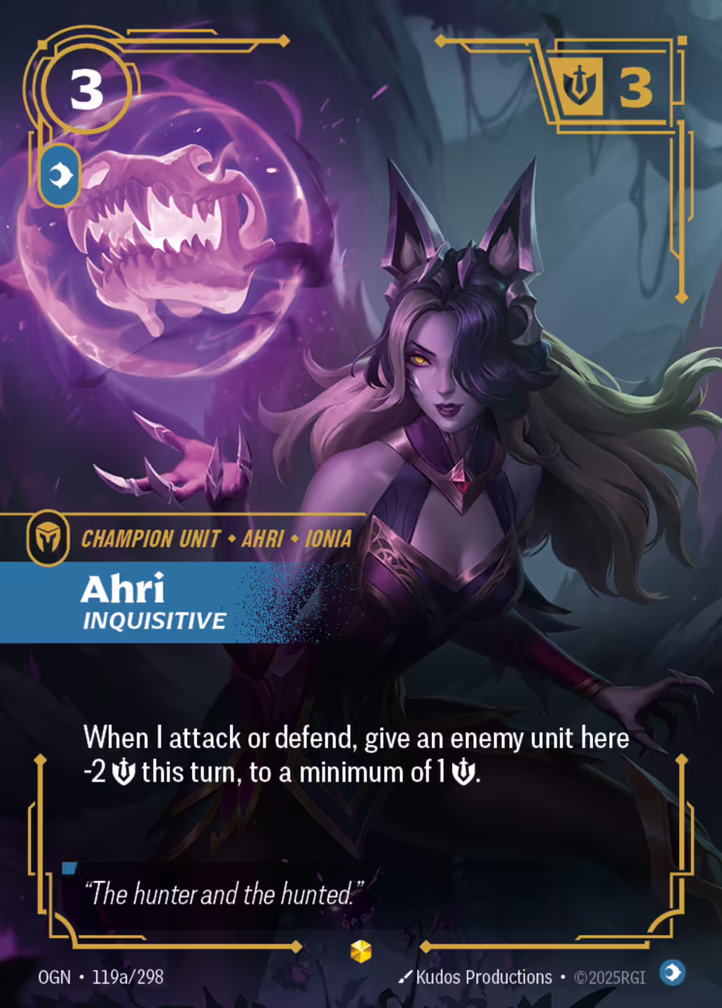 Ahri, Inquisitive, Origins, Alt Art printing