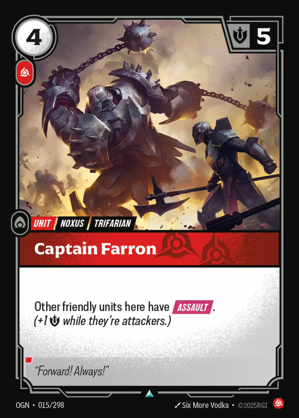 Captain Farron, Origins, Standard printing