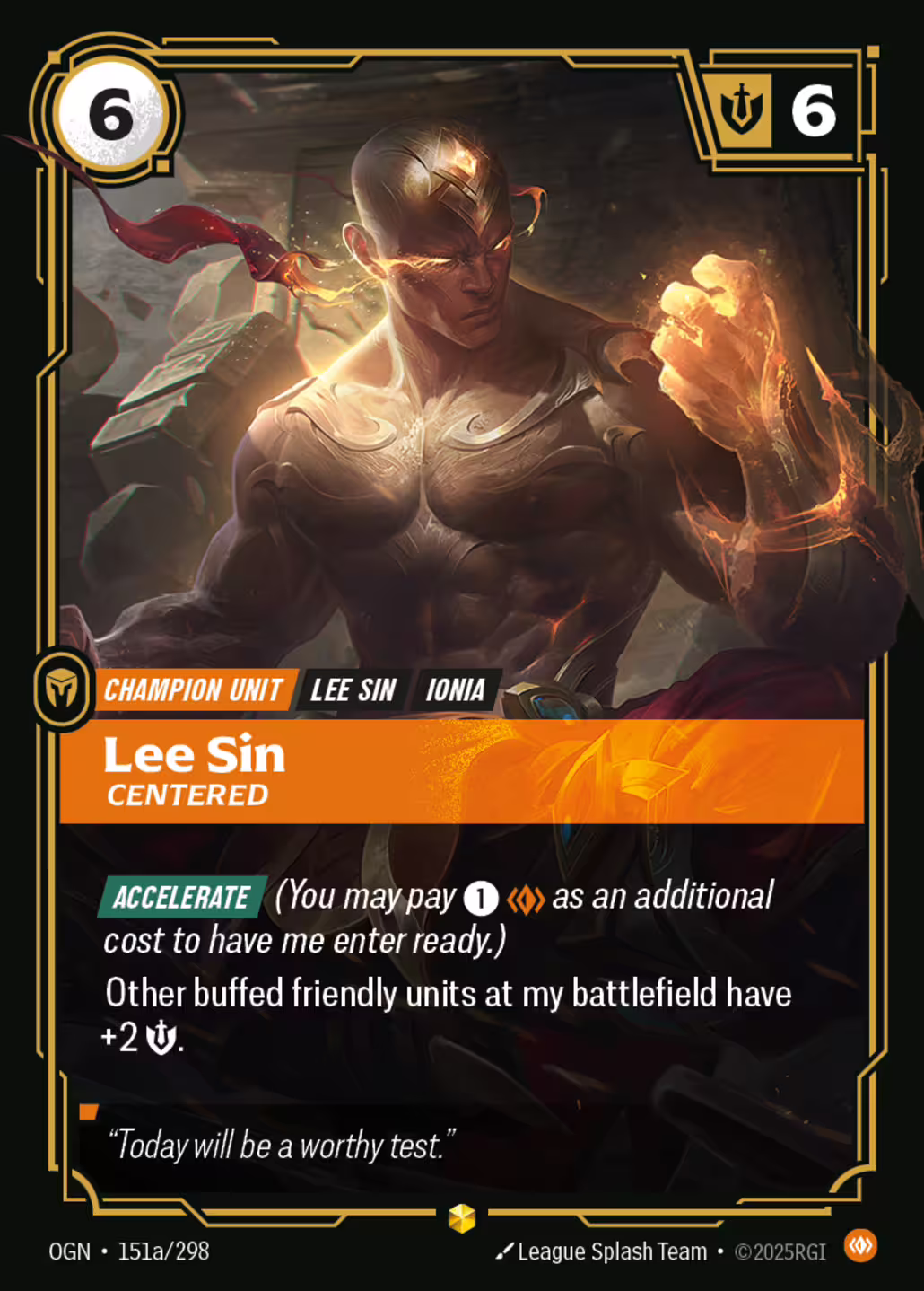 Lee Sin, Centered, Origins, Alt Art printing