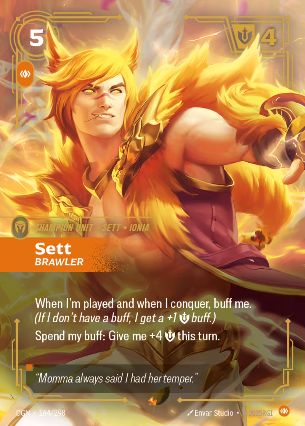 Sett, Brawler, Origins, Standard printing