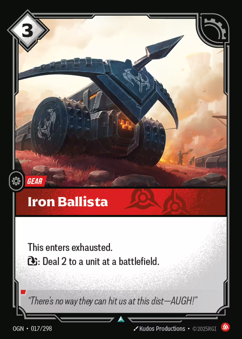 Iron Ballista, Origins, Standard printing