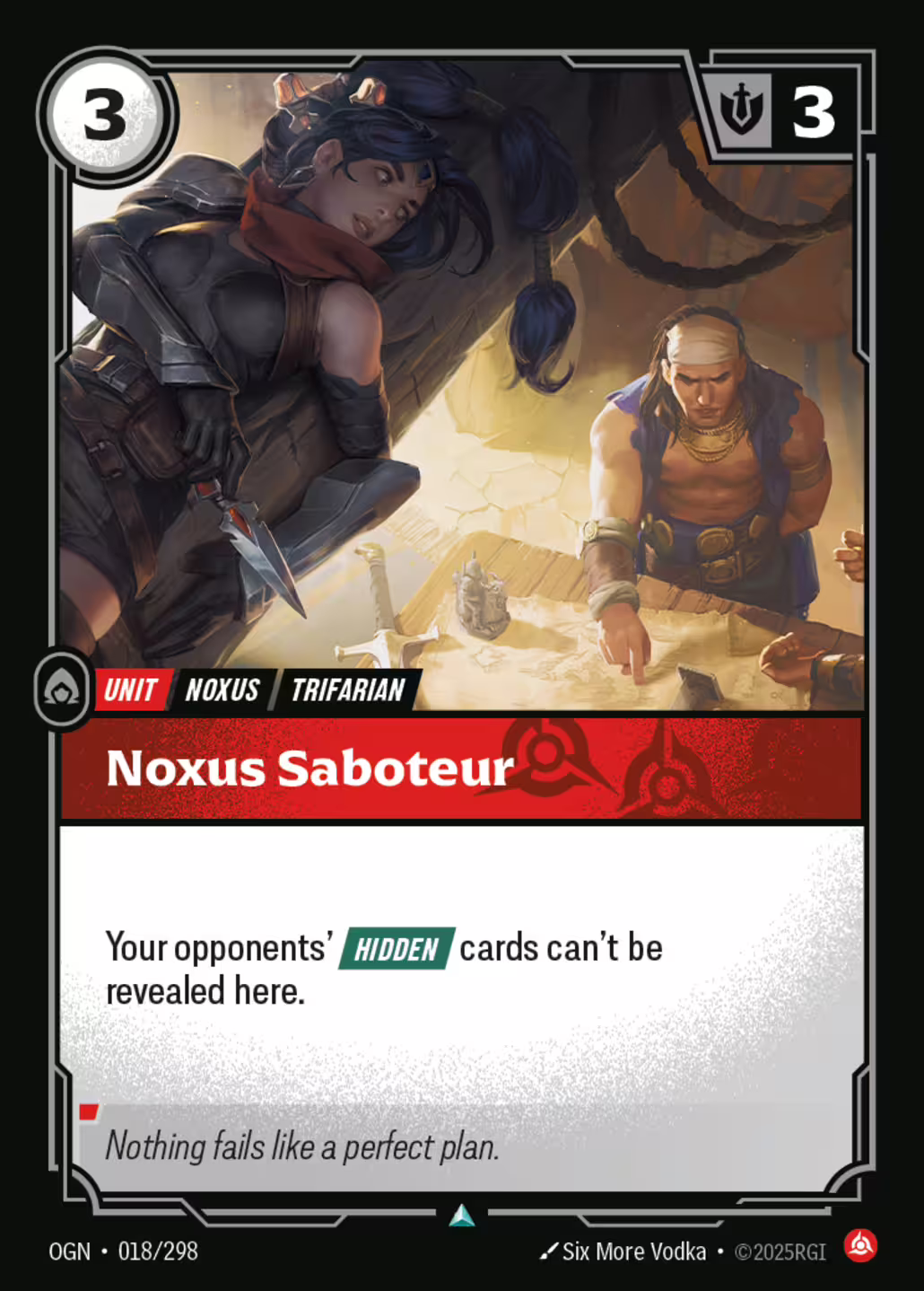 Noxus Saboteur, Origins, Standard printing