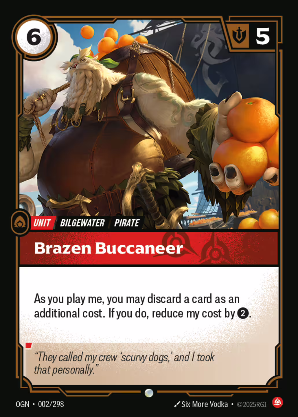 Brazen Buccaneer, Origins, Standard printing