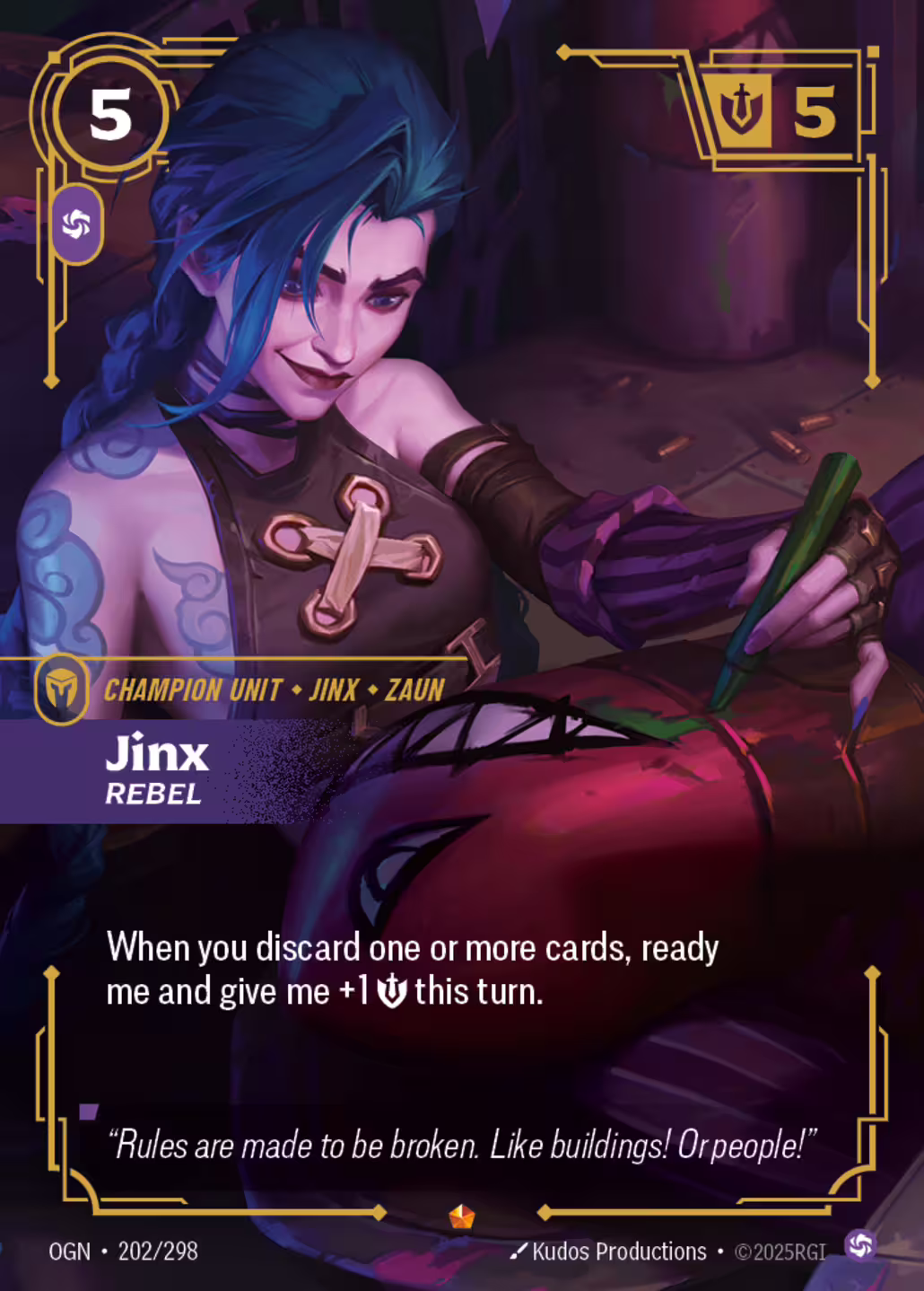 Jinx, Rebel, Origins, Standard printing