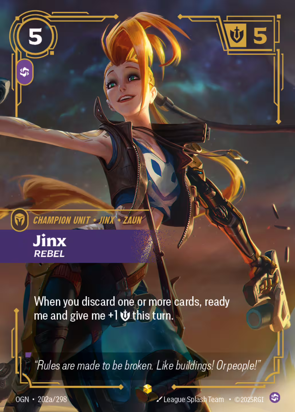 Jinx, Rebel, Origins, Alt Art printing