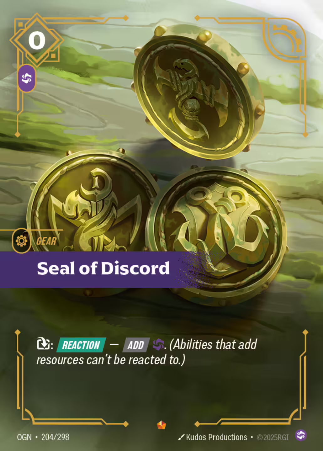 Seal of Discord, Origins, Standard printing
