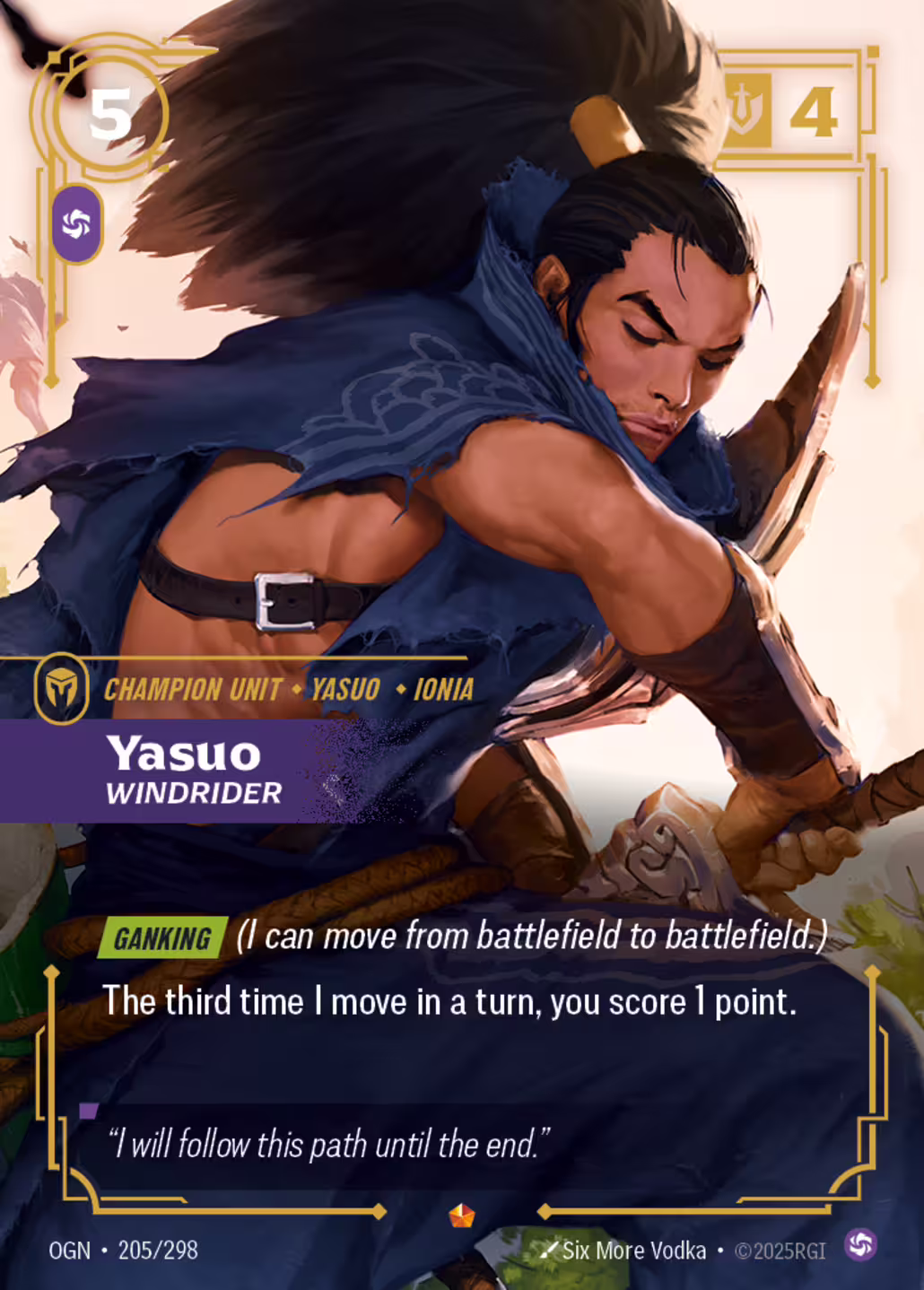 Yasuo, Windrider, Origins, Standard printing