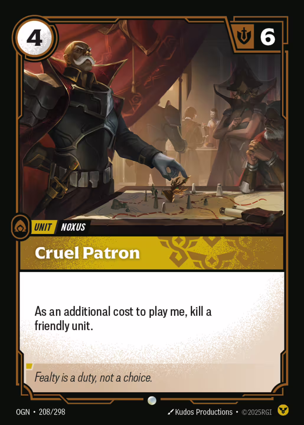 Cruel Patron, Origins, Standard printing