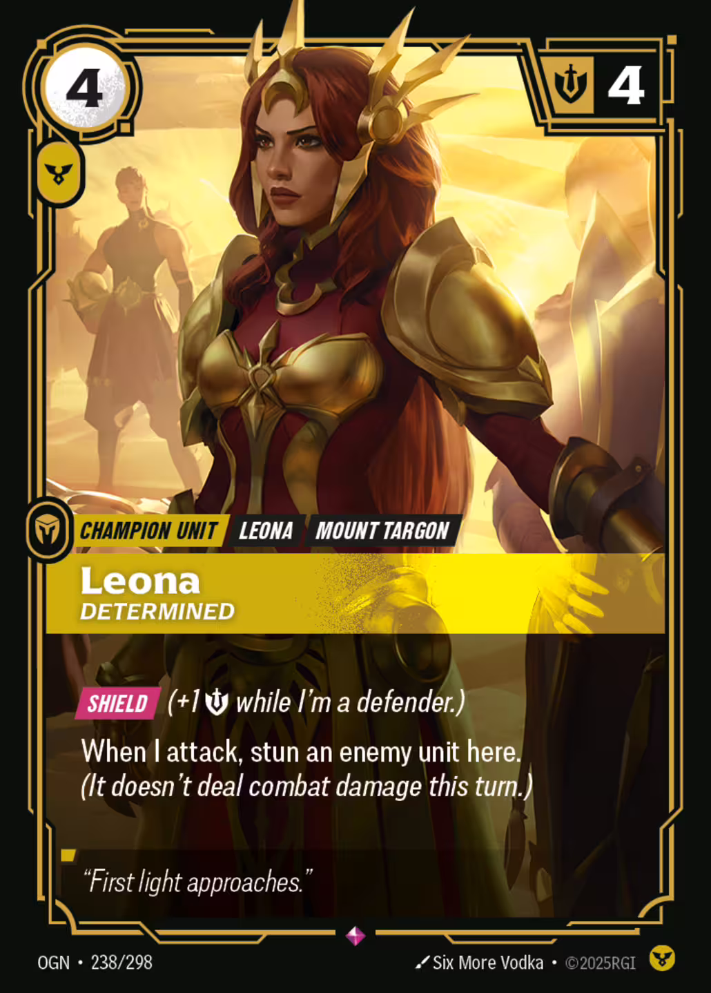 Leona, Determined, Origins, Standard printing