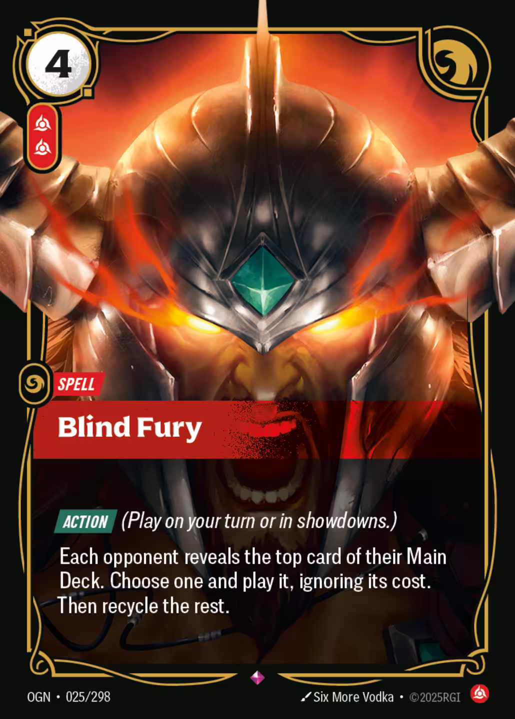 Blind Fury, Origins, Standard printing