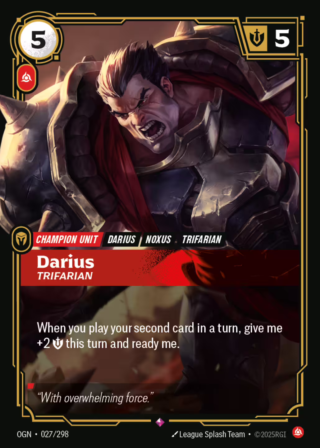 Darius, Trifarian, Origins, Standard printing