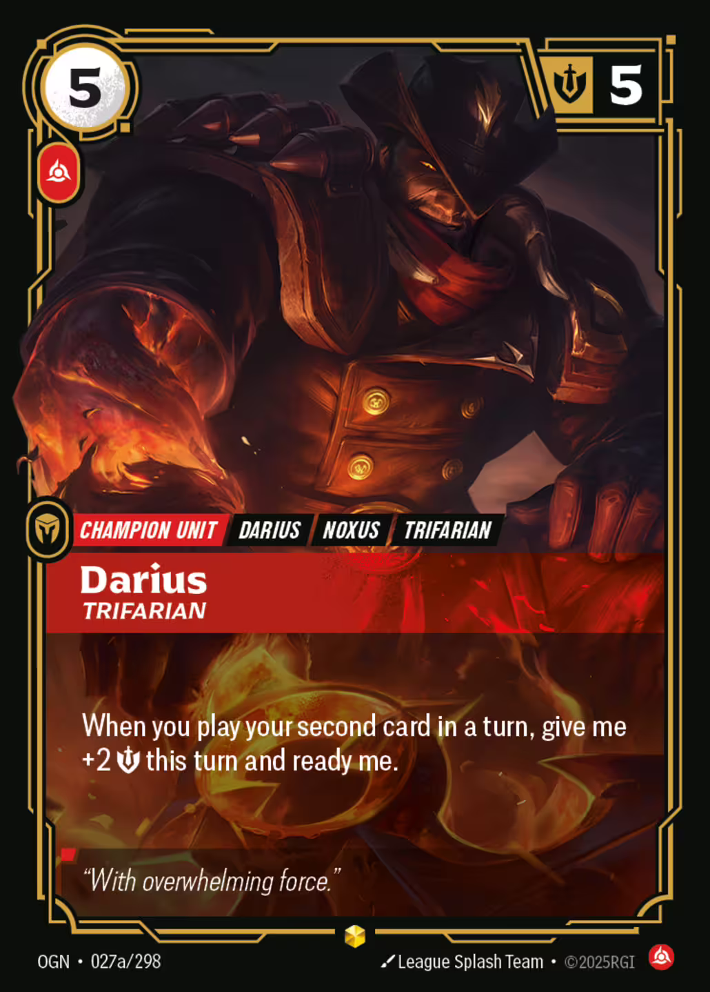 Darius, Trifarian, Origins, Alt Art printing