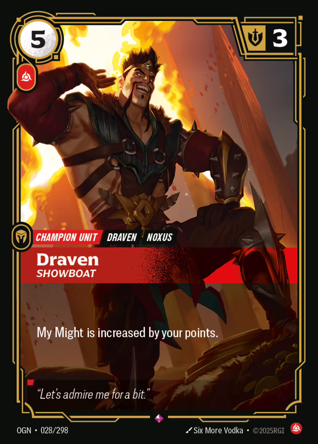 Draven, Showboat, Origins, Standard printing