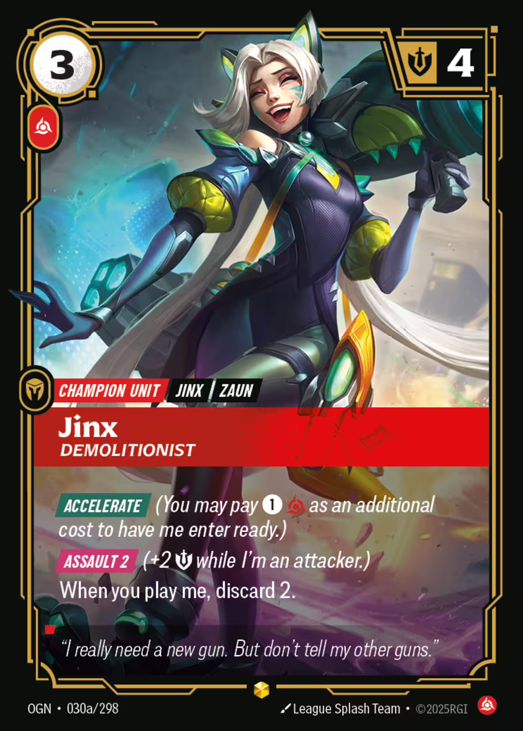 Jinx, Demolitionist, Origins, Alt Art printing