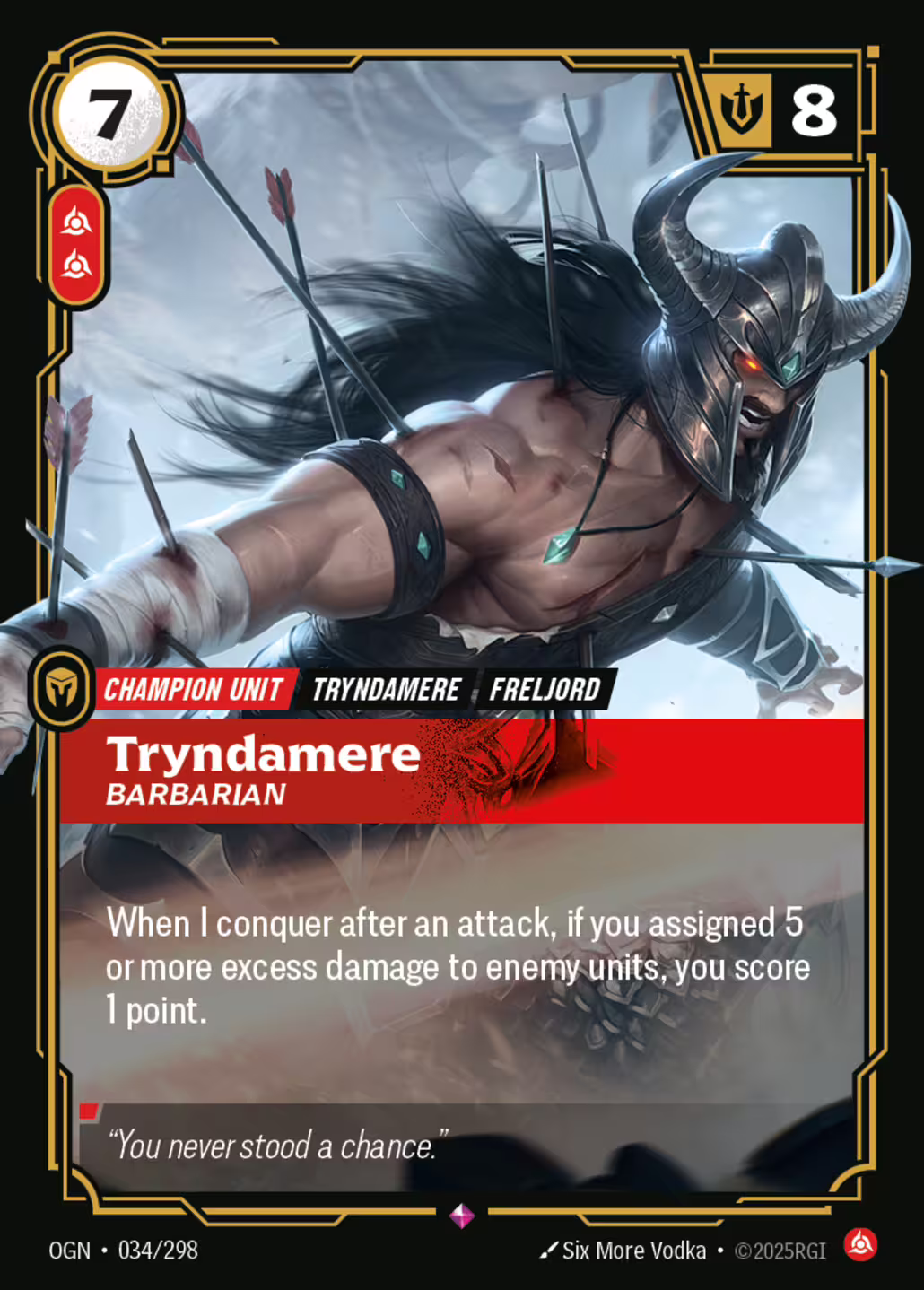 Tryndamere, Barbarian, Origins, Standard printing