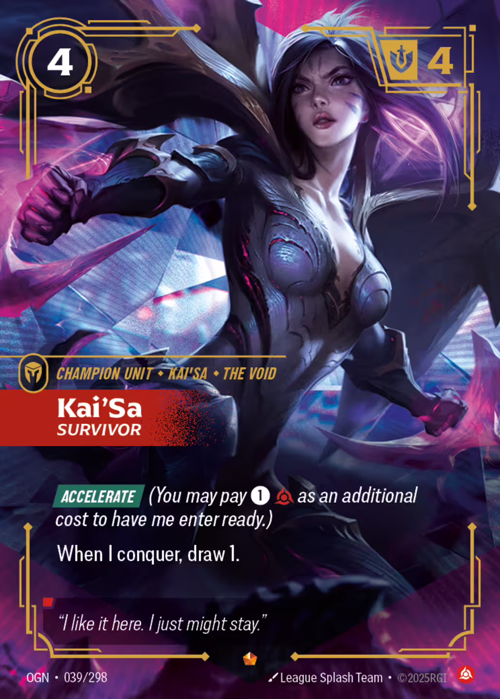 Kai'Sa, Survivor, Origins, Standard printing