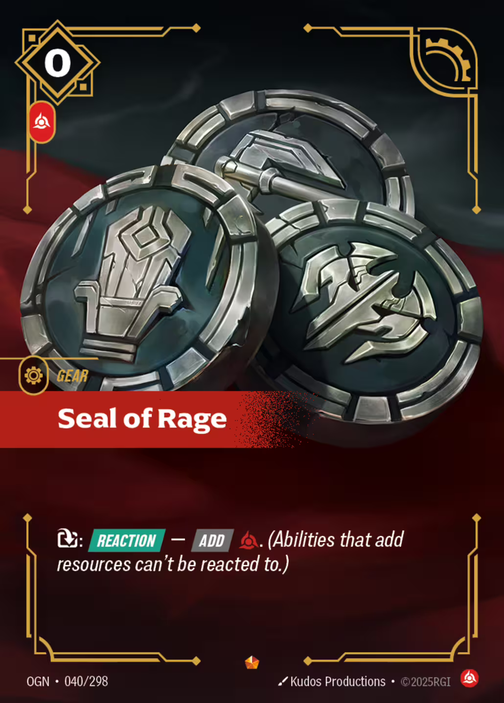 Seal of Rage, Origins, Standard printing