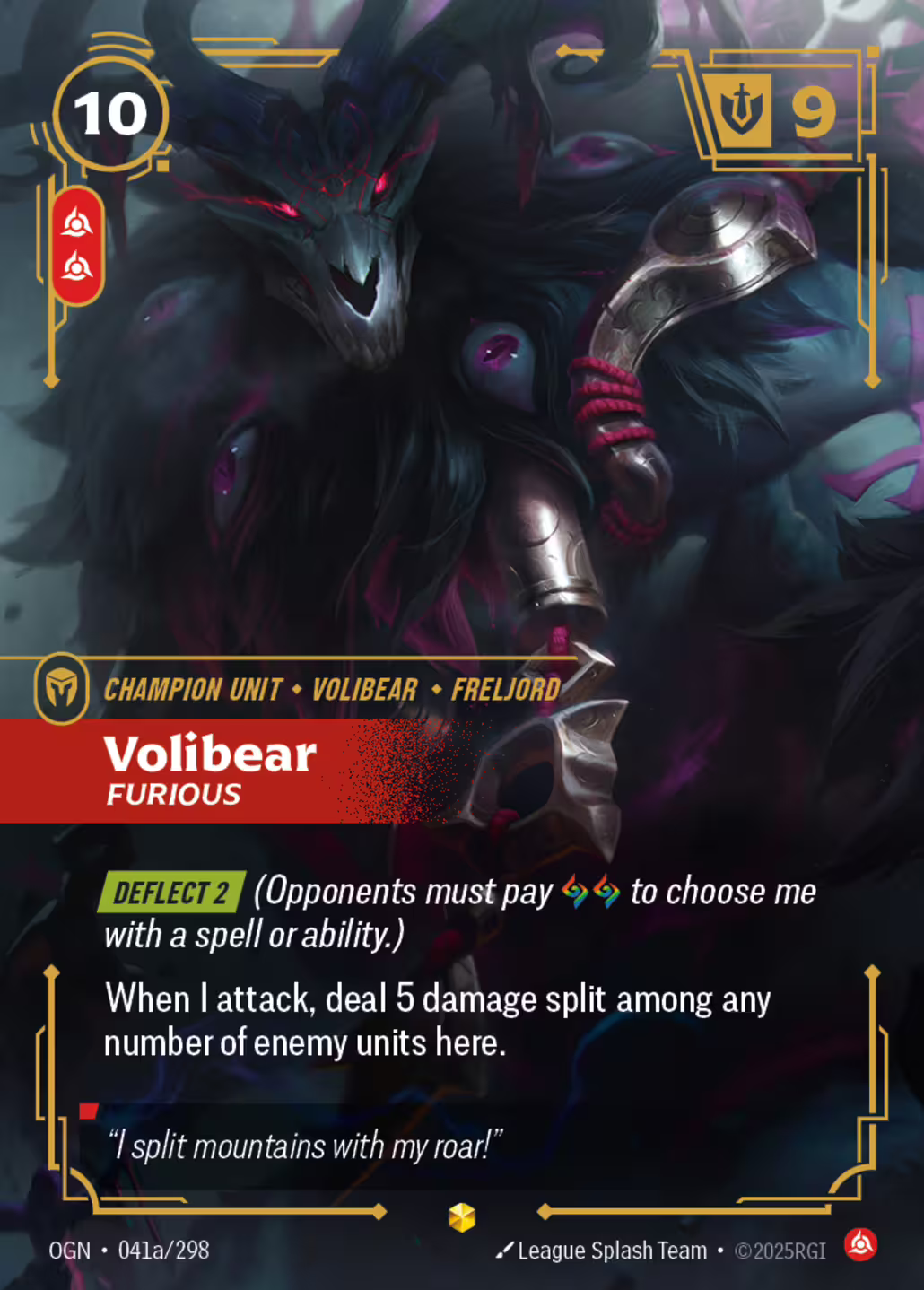 Volibear, Furious, Origins, Alt Art printing