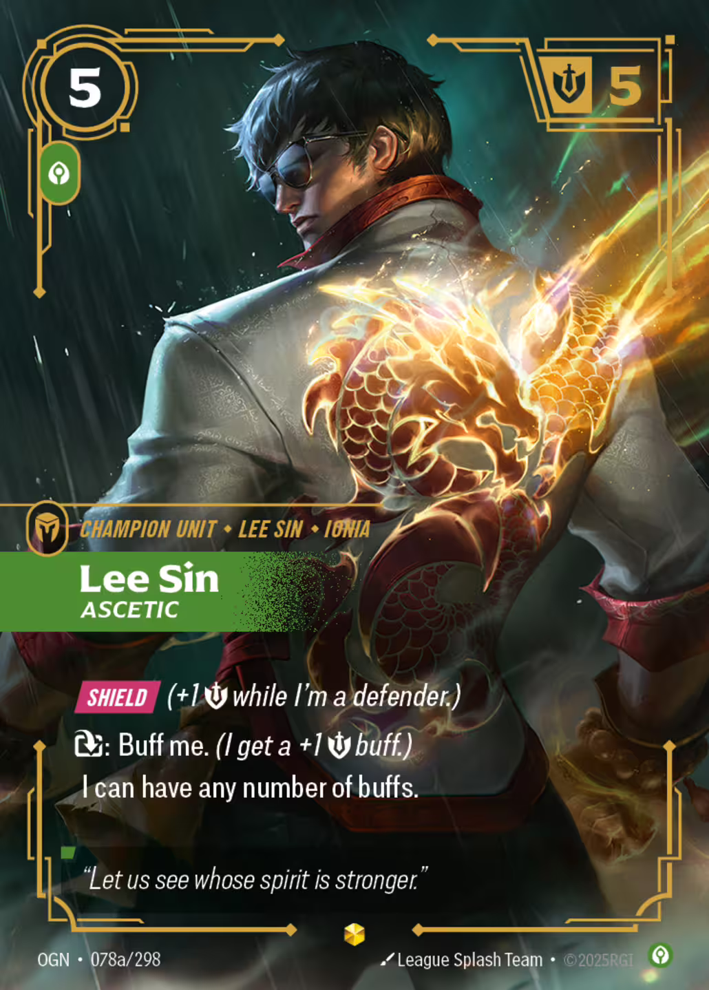 Lee Sin, Ascetic, Origins, Alt Art printing
