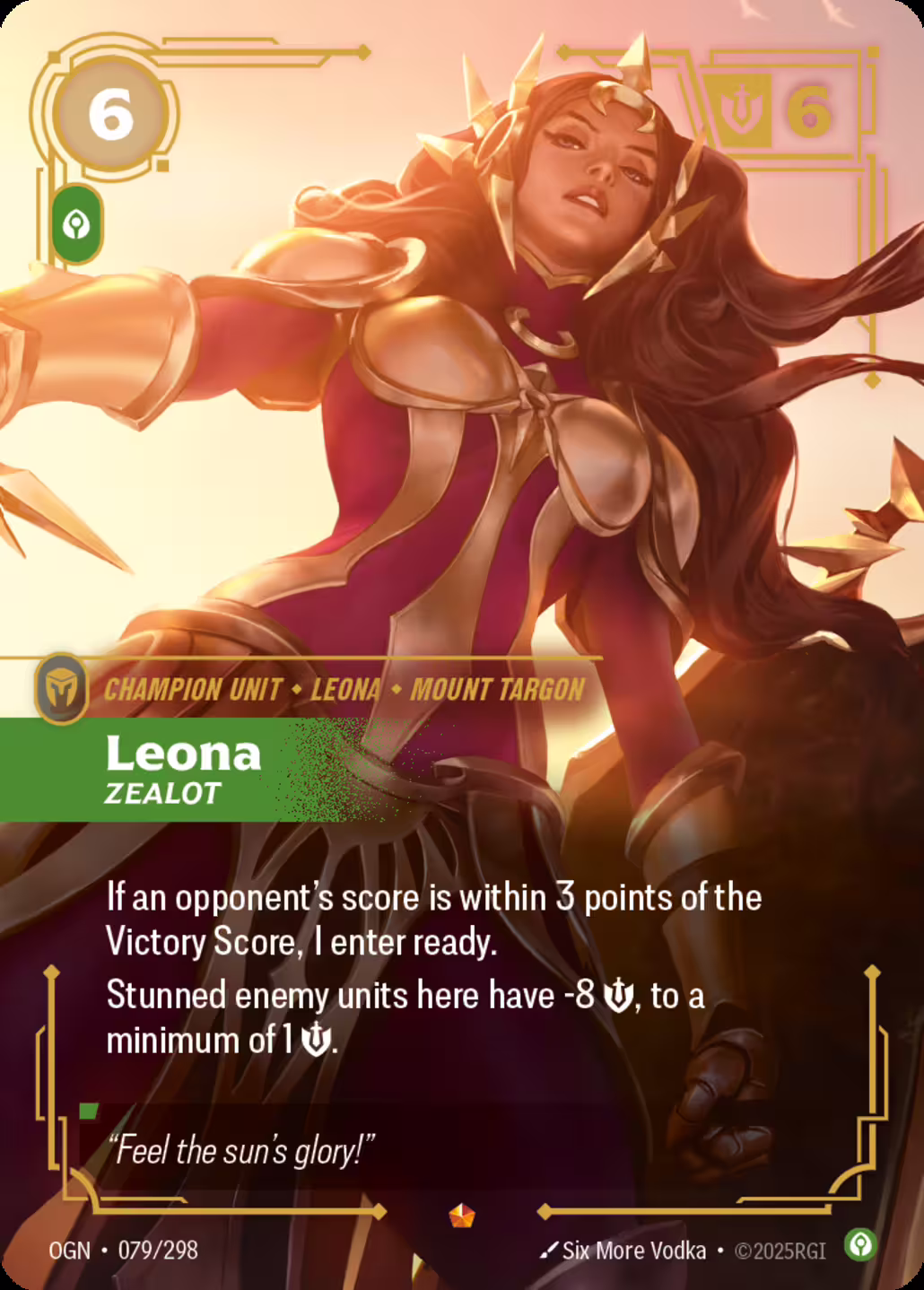 Leona, Zealot, Origins, Standard printing