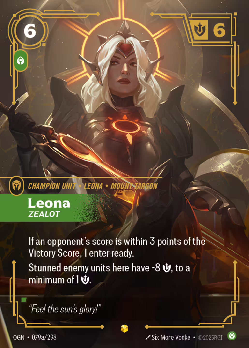 Leona, Zealot, Origins, Standard printing