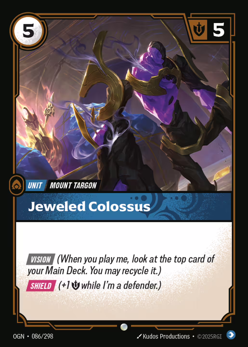 Jeweled Colossus, Origins, Standard printing