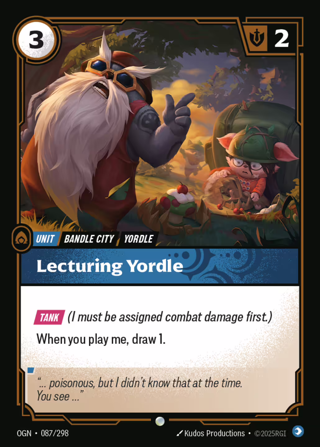 Lecturing Yordle, Origins, Standard printing
