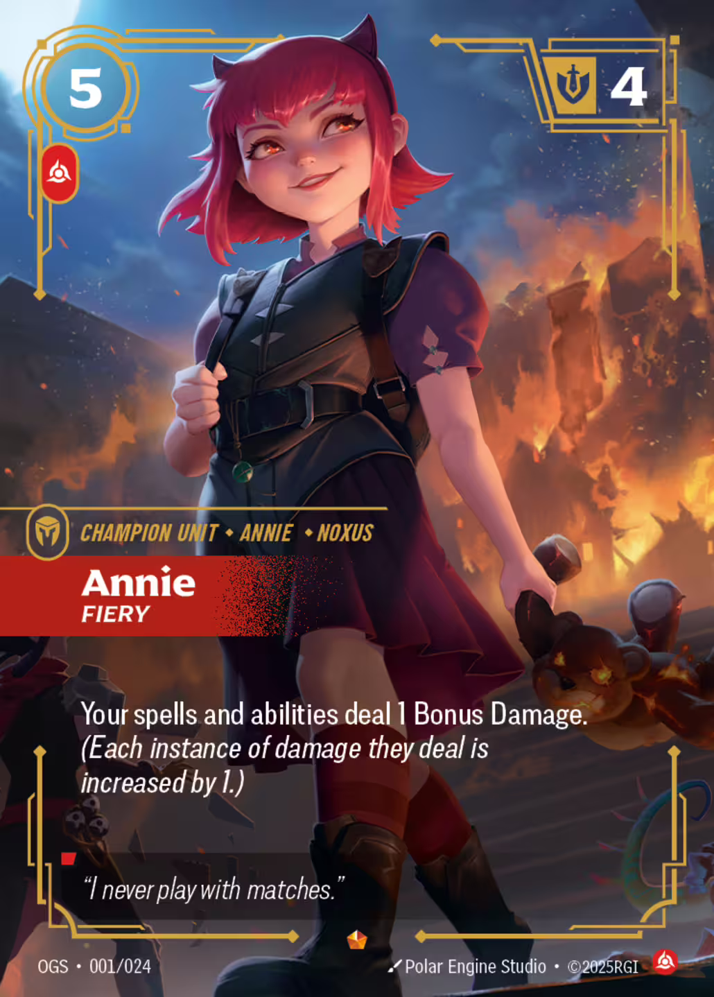 Annie, Fiery, Origins: Proving Grounds, Standard printing