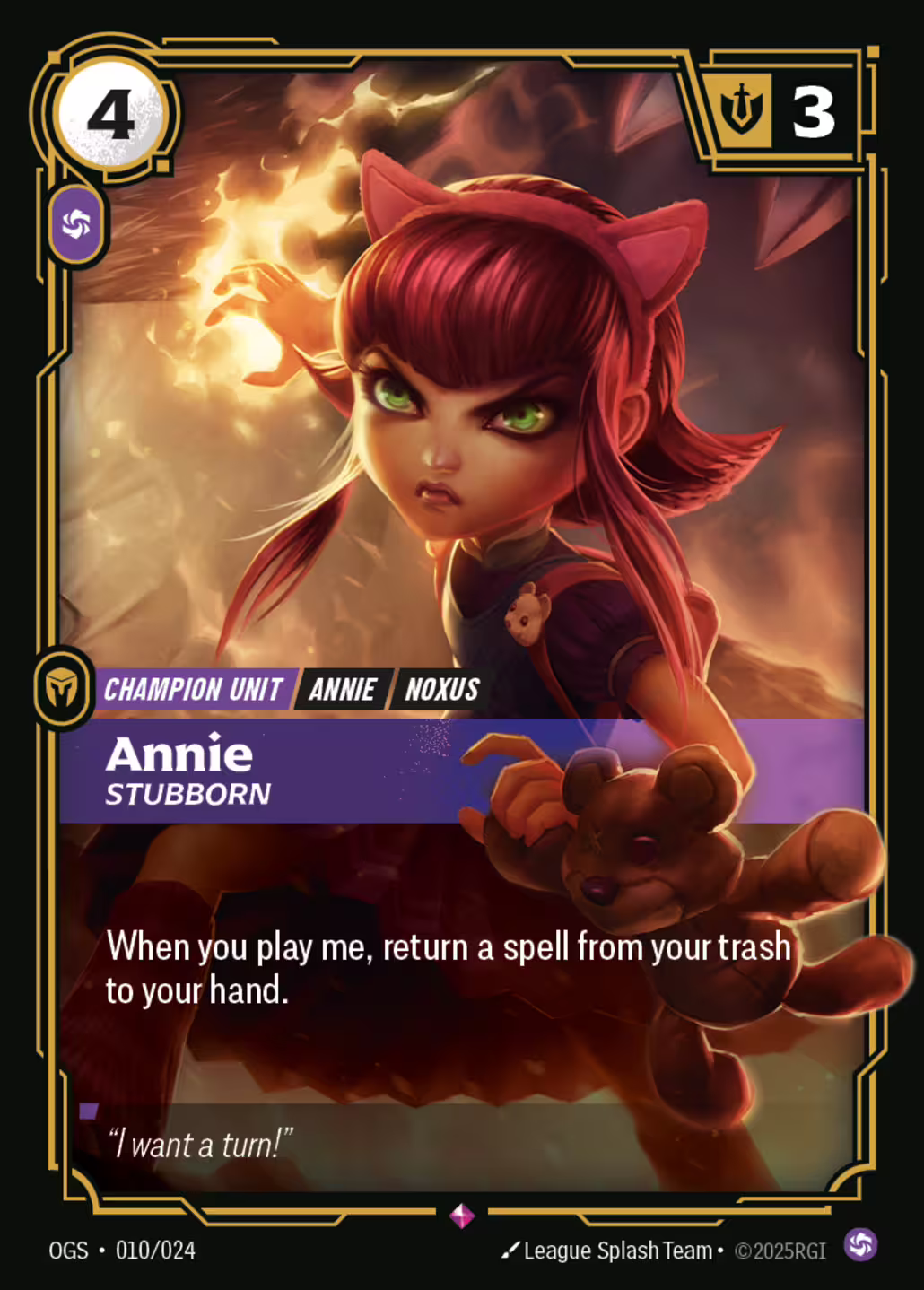 Annie, Stubborn, Origins: Proving Grounds, Standard printing